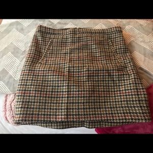 J. Crew wool houndstooth skirt